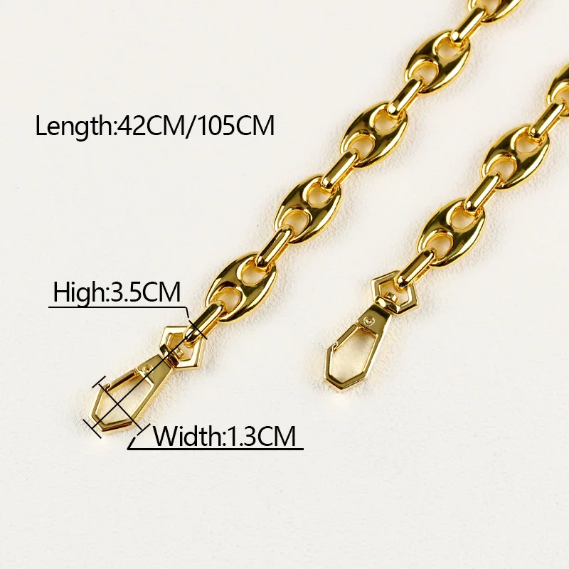BAMADER Thick Chain Bag Strap Part DIY Handles Pig Nose Shoulder Women Accessories Suitable For handbag Crossbody | Багаж и сумки