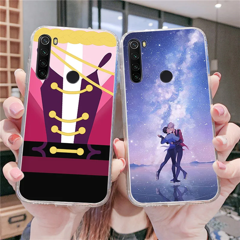 Чехол для телефона Xiaomi Redmi 9 9C 7a 9A 8A Note 10 8T 7 8 Pro 9T 9s аниме Юри на льду прозрачные