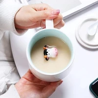 400ml cute animal ceramic mug cartoon coffee milk tea breakfast mug novelty gift office home kitchen mugs