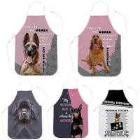 cloocl kitchen apron pet dog german shepherd 3d sleeveless polyester aprons home cleaning tool waist baking apron drop shipping