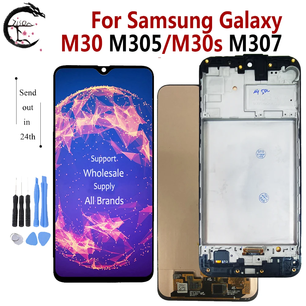 ЖК-дисплей 6,4 дюйма AMOLED для SAMSUNG Galaxy M30 2019 M305 M305F M305G, дисплей M30S M307 M307FN, ЖК-экран с сенсорным датчиком и дигитайзером в сборе
