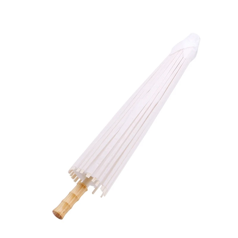 

White Blank Chinese Paper Umbrella Parasol Kid Painting DIY Craft Christmas Gift