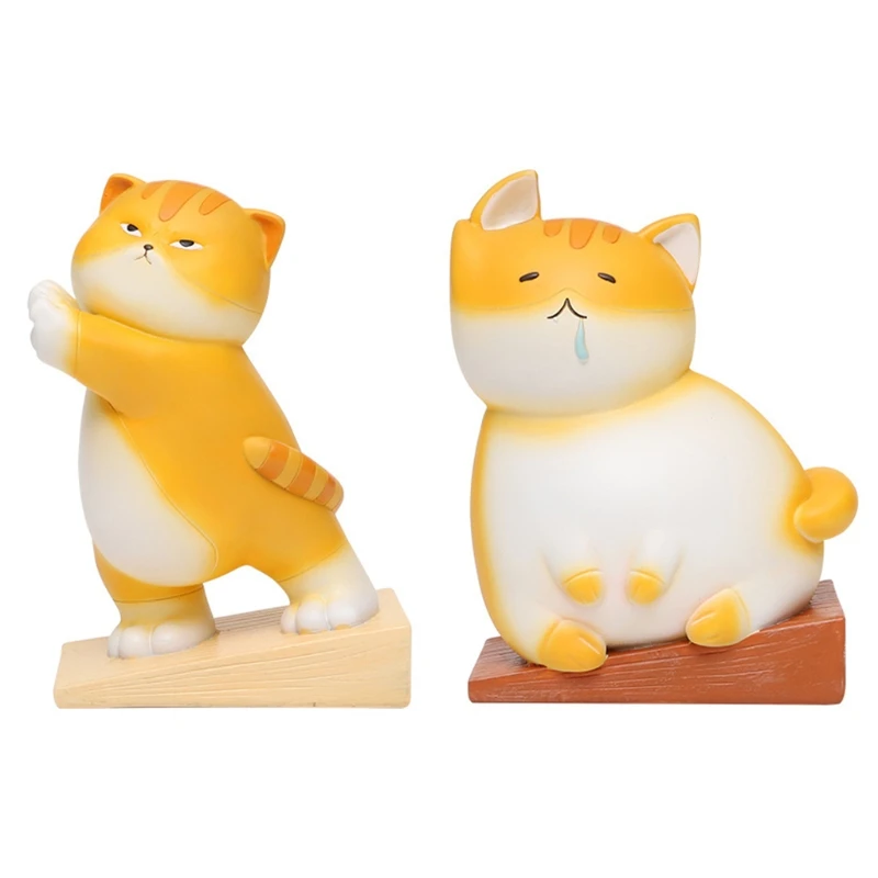 

R7RC Cartoon Cute Cat Door Stopper Safety Door Stop Wedge Bookend Door Catcher Block for Home Office Decorations