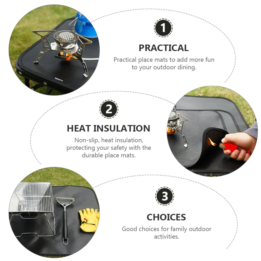

1pc Camping Fireproof Cloth Portable Picnic Barbecue Heat Insulation Pad
