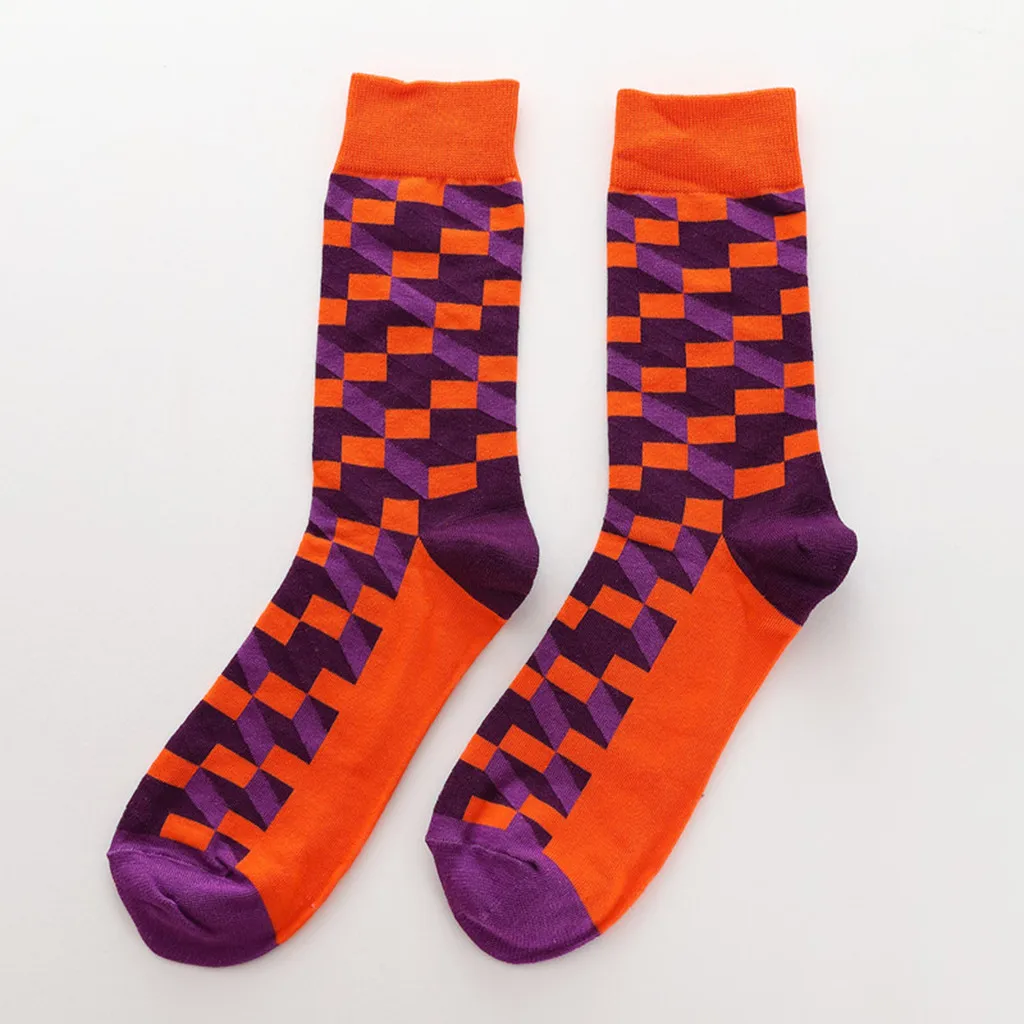 SAGACE британский стиль квадратный Клетчатый Цвет хлопок для женщин длинный tubeStocking