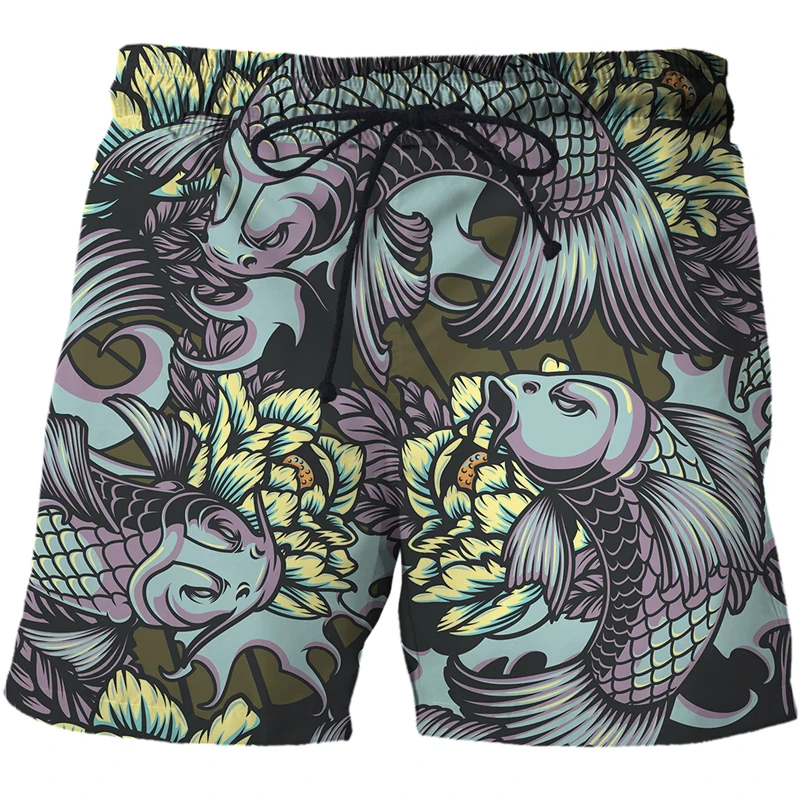 New men's casual fashion Abstract pattern shorts men's summer men's breathable and quick-drying sportswear jogging beach shorts