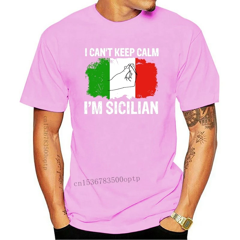 

New Men's Sicilian I can't keep calm funny Italian T-Shirt t shirt designer cotton Original Fitness Building shirt