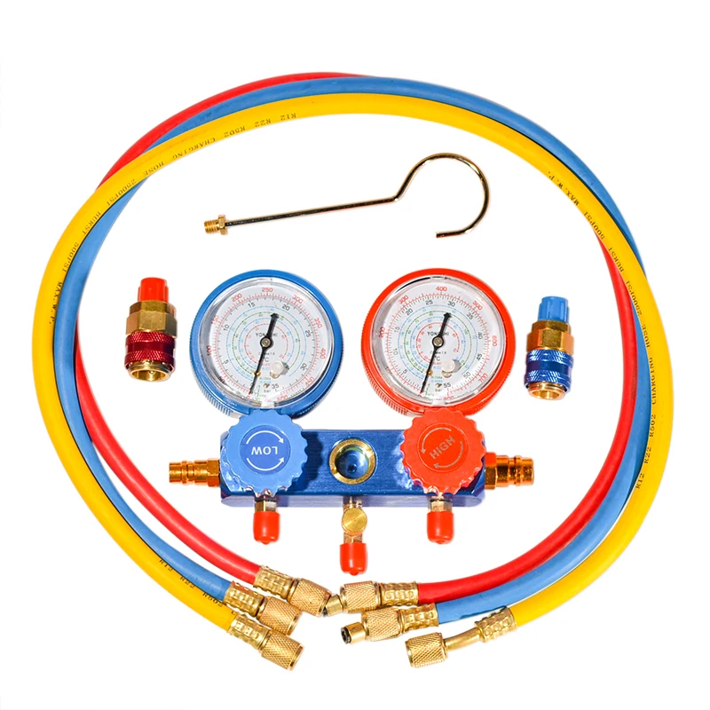 

Car Manifold Gauge Refrigerant Table Group Hose 2 Quick Coupler Manifold A/C R134A For R134A Air-conditioning Refrigeration