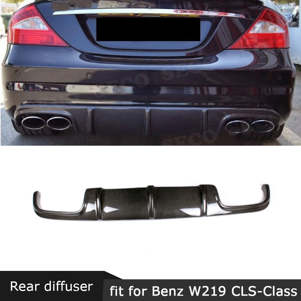 Для Mercedes Benz W219 CLS63 AMG 2004 2010 задний диффузор спойлер CLS класс Углеродного Волокна