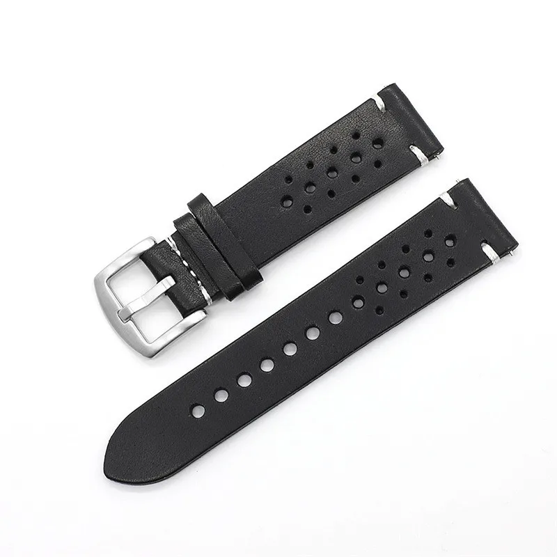 Quick Spring Bar 18mm 20mm 22mm breath soft genuine cow leather Sport Strap