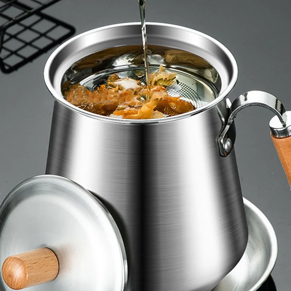 

Stainless Steel Oil Strainer Bottle Pot Grease Can Oil Storage Can Container With Fine Mesh Strainer For Storing Frying Oil And