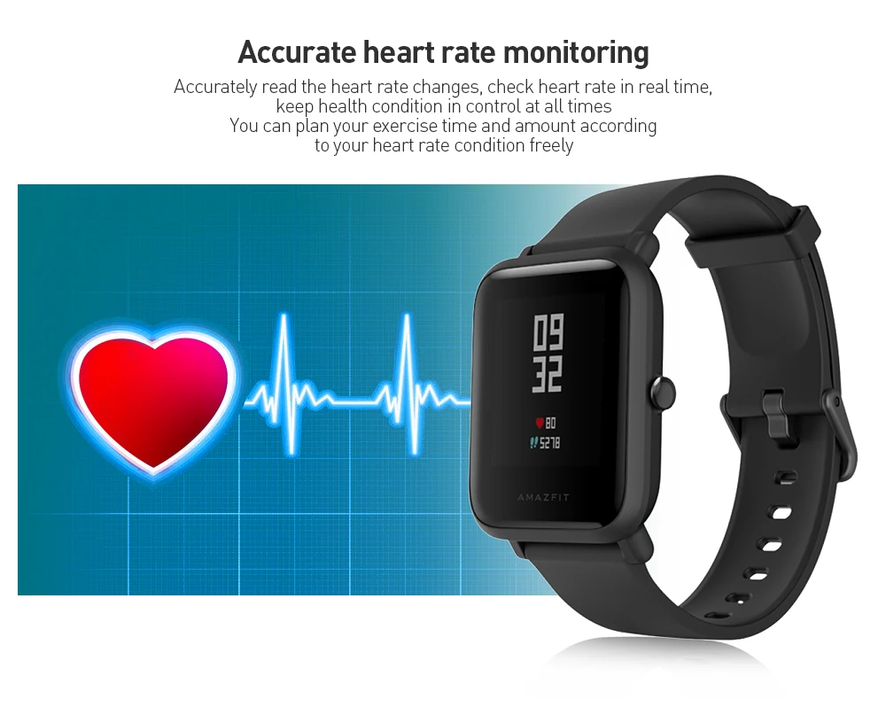 Смарт-часы AMAZFIT Bip Lite, несколько видов спорта, глобальная версия, режим ожидания на 45 дней, монитор сердечного ритма, фитнес-трекер