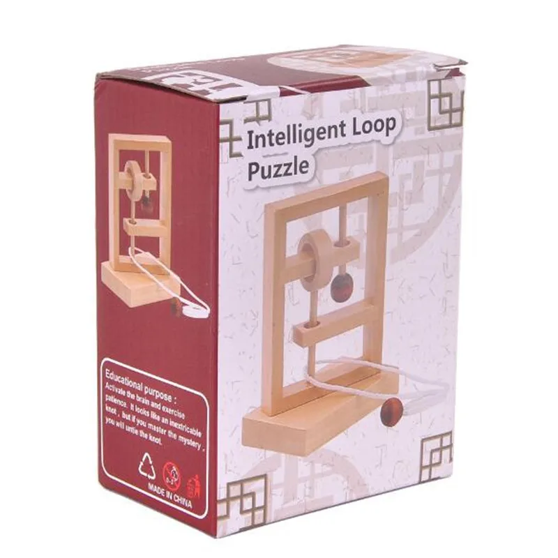 Настольная Новинка игрушка-головоломка 3D деревянная веревка петля головоломка IQ