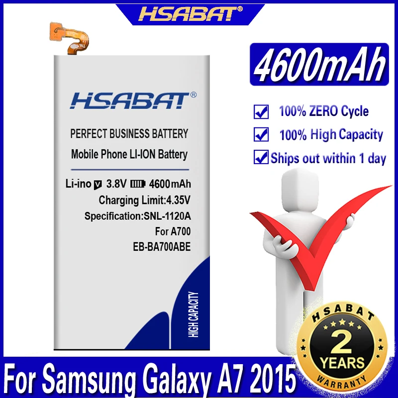 Аккумулятор HSABAT EB BA700ABE 4600 мАч для Samsung Galaxy A7 2015 A700 A700FD A700S A700L A700F A700H A700K A700X A700YD A7000