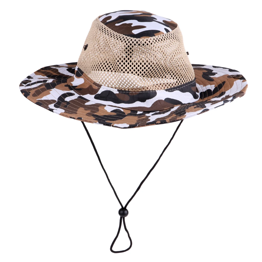 Летняя сетчатая Кепка Boonie Safari String Hap для мужчин женщин рыбалки пляжа кемпинга