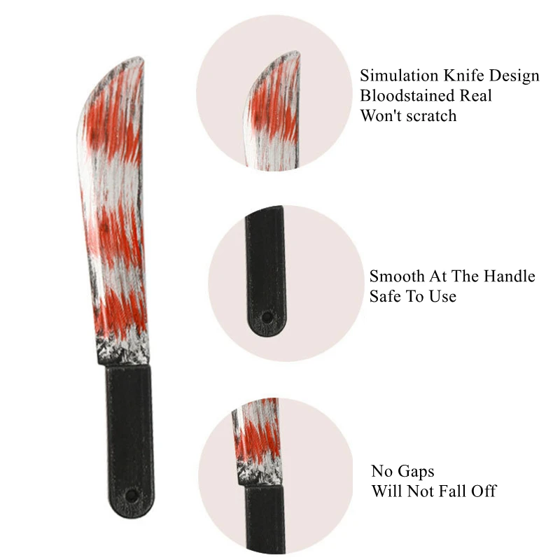 Реквизит для Хэллоуина Zerolife искусственный кровавый пластиковый нож косплей