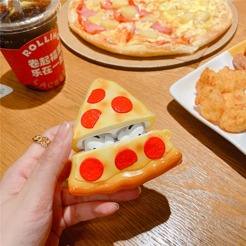 

For Airpods Pro Case 3D Pizza Cute Silicone Earphone Cases For Apple Air Pods Pro 1 / 2 / 3 Wireless Headphone Cover Bags