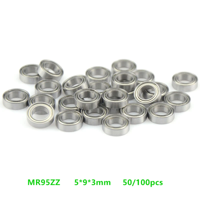 

100pcs MR95ZZ miniature bearing MR95 MR95-2Z shielded deep groove ball bearing 5x9x3 mm