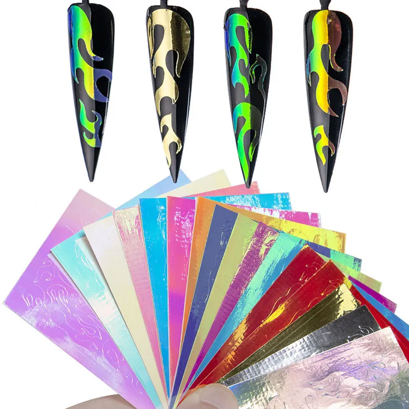 16 шт. голографическое искусство ногтей фольги лазерные сверкающие Смешанные