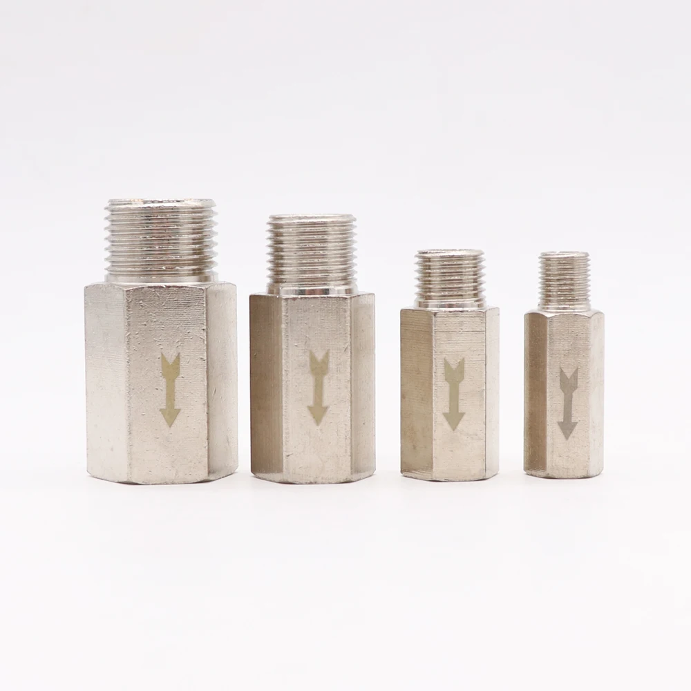 

1/8" 1/4" 3/8" 1/2" BSP Male To Female Brass Pneumatic Check Valve Full Port One Way Non-return Valve For Air Water Oil Gas