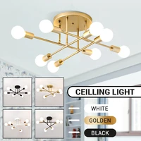 68 head led industrial iron ceiling lamp blackgolden european minimalist living room lighting 220v e27 anti rust durable