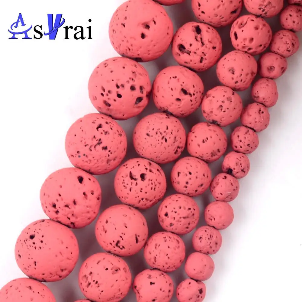 Натуральный камень розово красный гематит лавовый Матовые Круглые бусины для