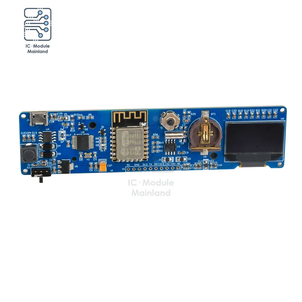 Модуль часов ESP8266 0 96 дюйма светодиодный экран LC-ESP-CLOCK-18650 8266 плата для разработки