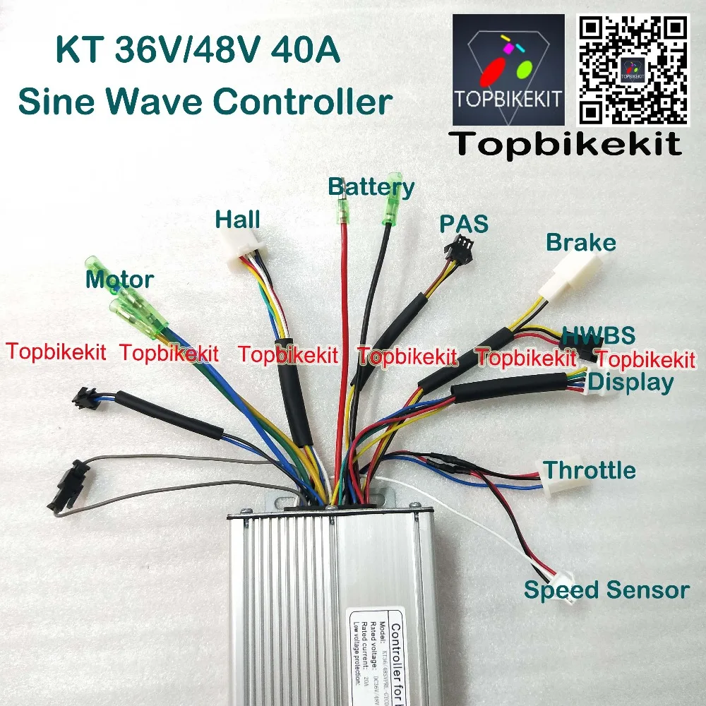 Высокая Мощность 48V1000W Мотор задний мотор 48V1000W двигатель непосредственной передачи вращения+ KT 40A контроллер синусоидальных колебаний