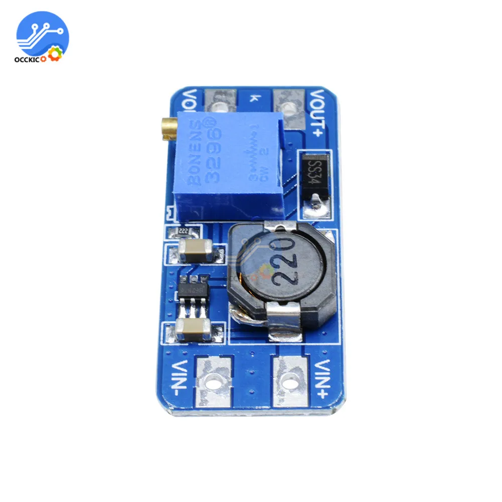 MT3608 DC-DC Step Up усилитель конвертера зарядный Модуль 2-24V до 28V 2A Регулируемый Мощность заряд питания для Arduino