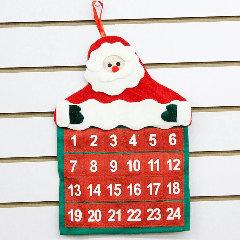 

Advent Calendar Countdown 24 days xmas tree Party Decor Chritsmas Special day Reminder Board Ornament Santa Claus Calendar