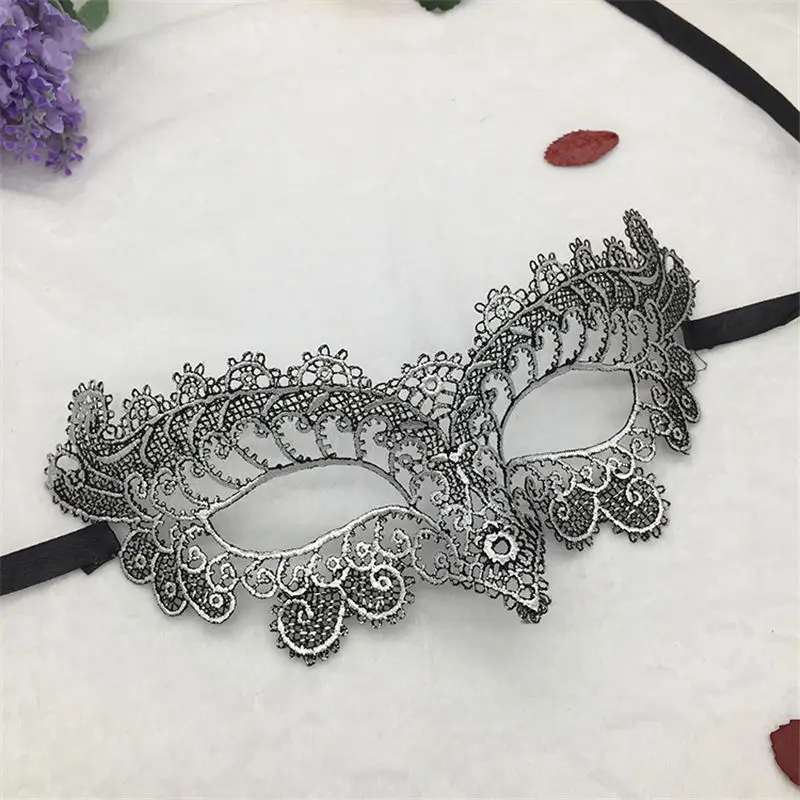 

Silver Hot Stamping Ladies Sexy Lace Masquerade Mask for Carnival Halloween Prom Half Face Ball Party Masks Cutout Eye Mask #35
