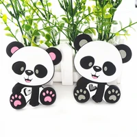 chenkai 5pcs silicone panda bear teether diy baby chewing pendant nursing sensory teething pacifier dummy jewelry animal toy