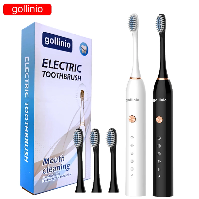 

gollinio Electric Toothbrush GL16A teeth Brush Usb fast charging electronic Tooth Brush case Replacement Head Set