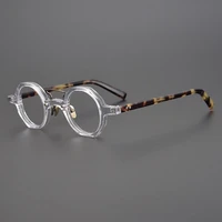 japanese high quality acetate glasses frame men retro round eyeglasses women clear lens prescription eyewear oculos de grau
