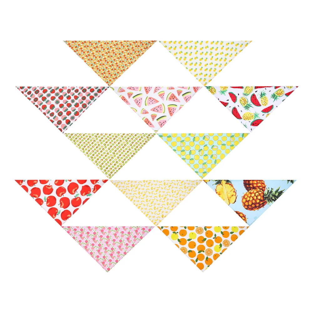 

12Pcs Fruits Pattern Printed Triangle Scarf Pet Dogs Puppy Costume Accessories