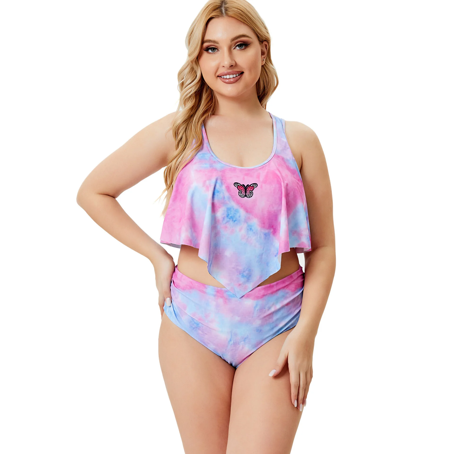 Набор пуш-ап бикини с оборками и галстуком-бабочкой женский купальник размера