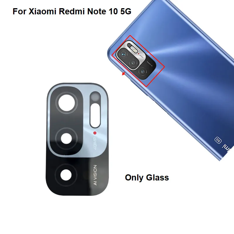 

10pcs New Back Rear Camera Glass Lens With Glue Sticker Adhesive For Xiaomi Redmi Note 10 5G 2021 M2103K19G M2103K19C