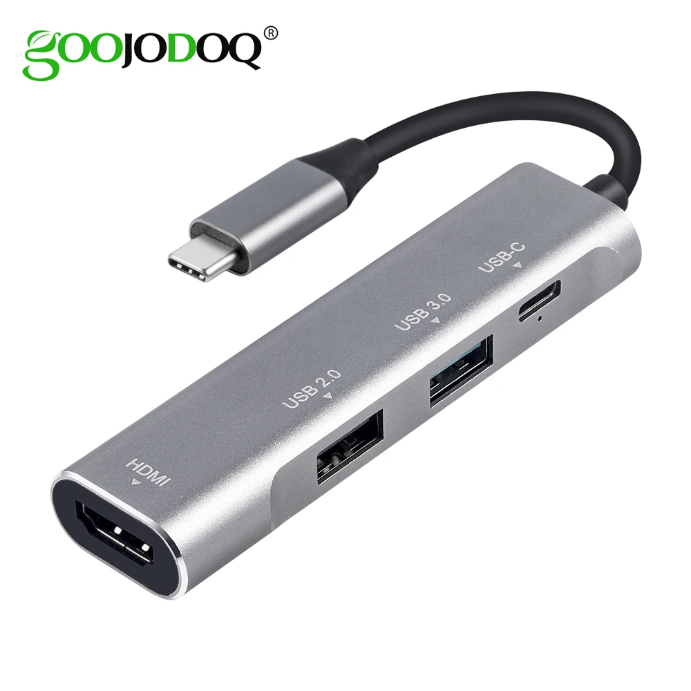 Адаптер Goojodoq USB Type C 4 в 1 с 2 портами HDMI 4K и разъемом 5 В|Переходники адаптеры| |