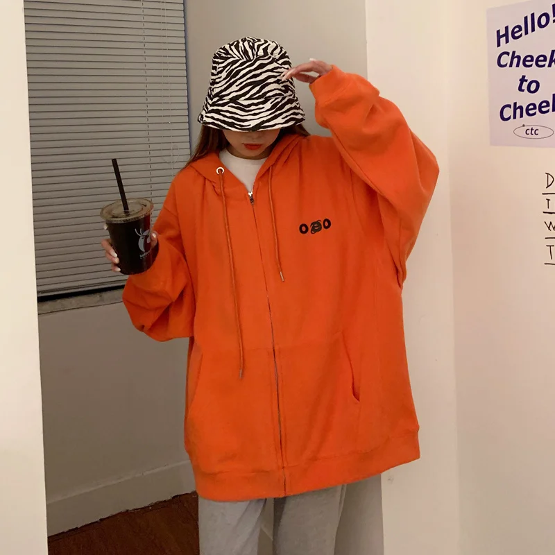 

Large Hoody Winter Zipper Sweater Women's Fleece-Lined