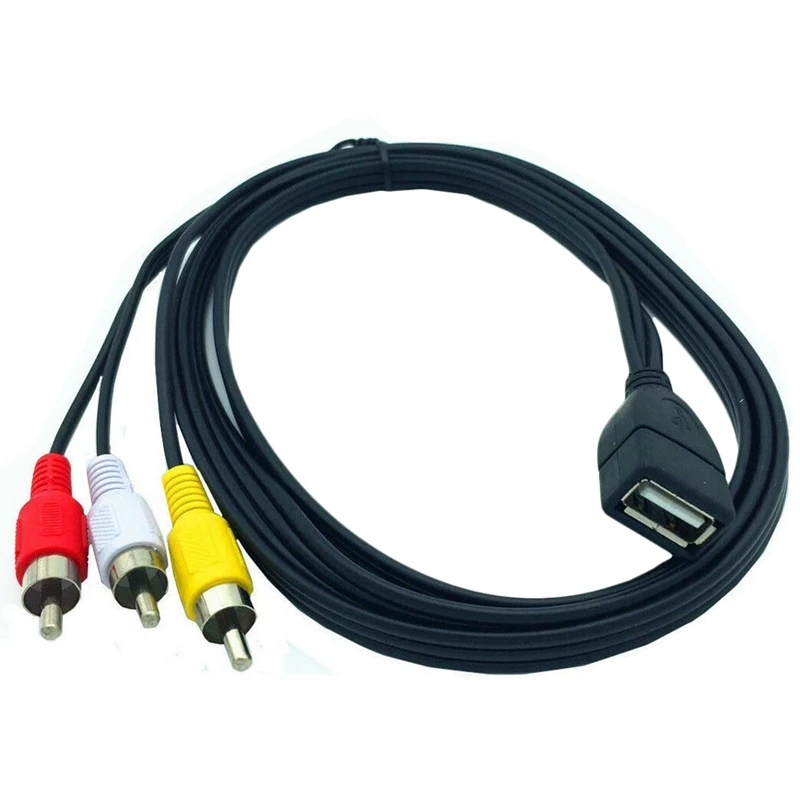 1 5 м Usb A Female To 3 Rca Phono Av кабель Ведущий ПК ТВ Aux аудио видео адаптер | Электроника