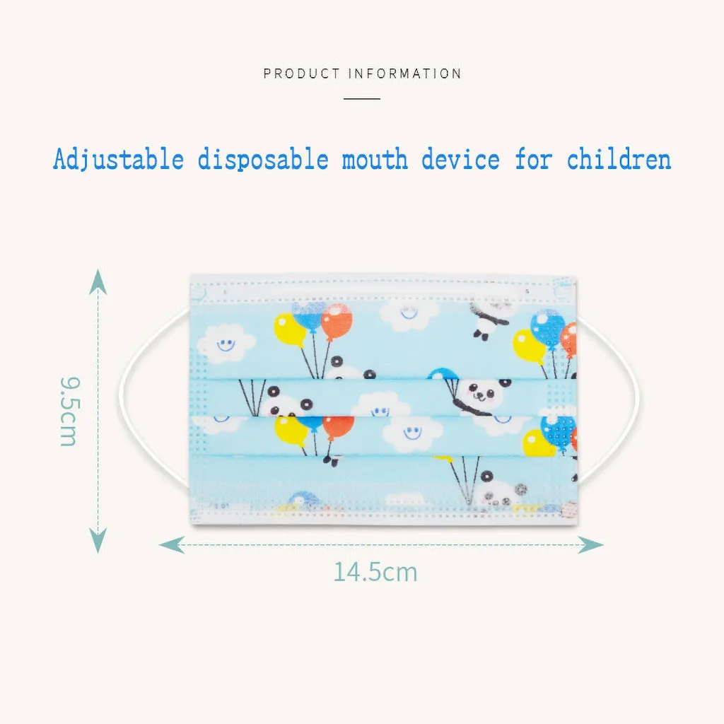 

50Pcs Cartoon Kids Disposable Mask 3 Layer Child Filter Hygiene Thicken Children's Face Mouth Mask Earloop Fast Delievry New