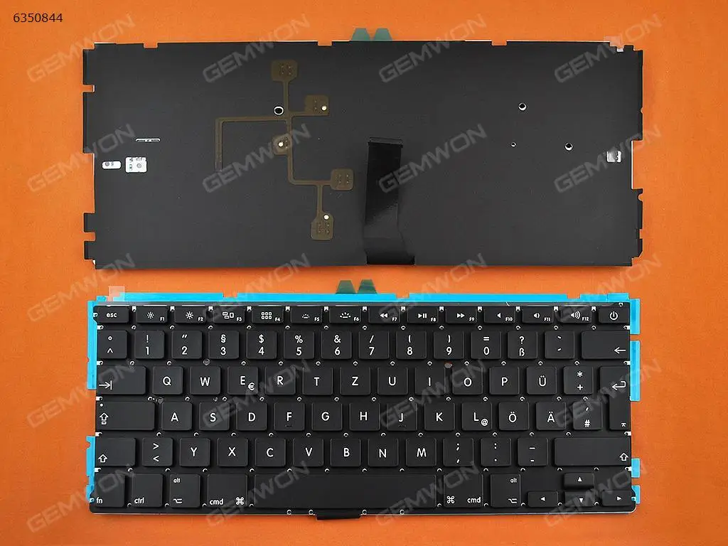 

DE German QWERTZ New Replacement Keyboard for Apple Macbook Air A1369 A1466 MC965 MC966 MC503 MC504 13" Black With Backlit Board