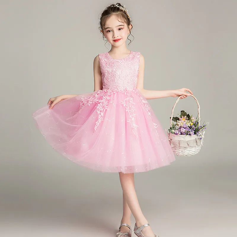 

Children's Dress Princess Dress Middle And Small Children's Dress Girl's Pengpeng Mesh Dress Kindergarten Performance Dress
