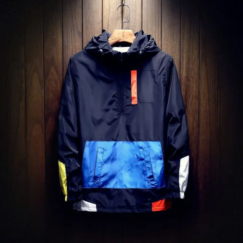 

New Spring Men's Hooded Jacket Trend Loose Large Size Jacket Men's Casual Hooded Men's Track and Field Baseball Uniform 5XL