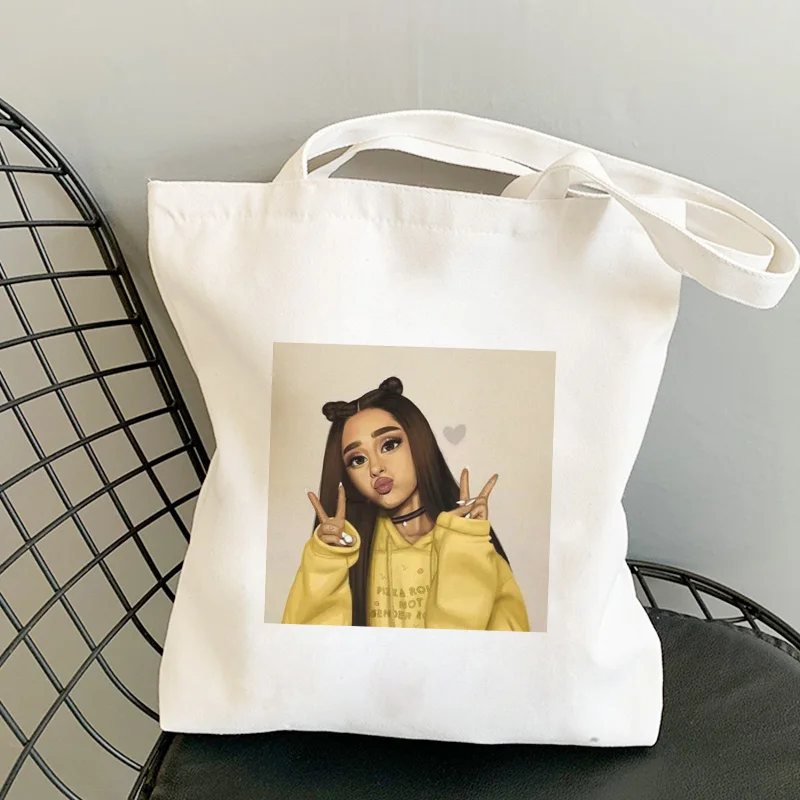 Новые милые холщовые сумки на плечо Ariana Grande с мультяшным рисунком