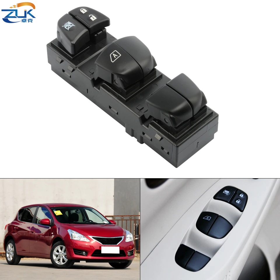 

ZUK Master Power Window Switch Button Front Left Driver Side LHD Only For Nissan For Tiida C12 2010-2014 OEM:25401-3DF0B