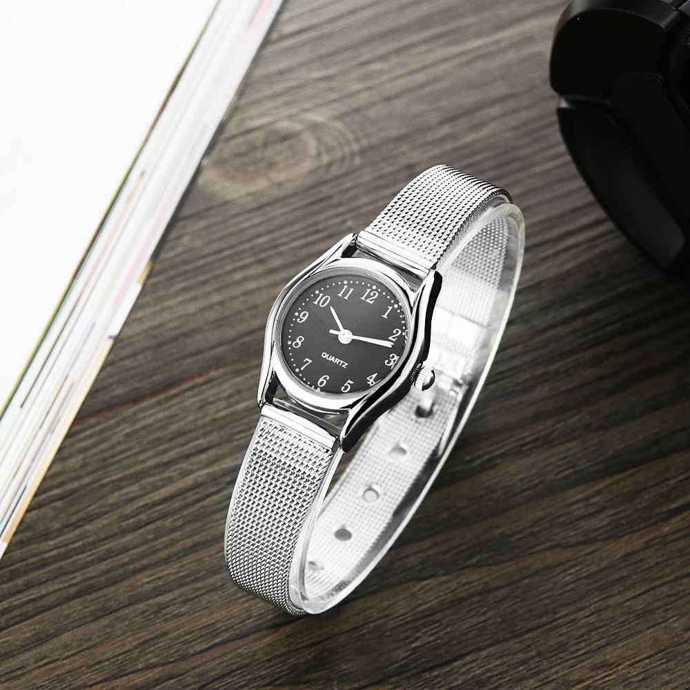 Женские кварцевые наручные часы из нержавеющей стали роскошные Серебристые для