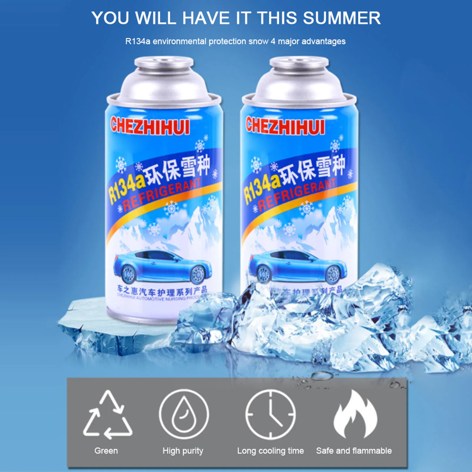 

R134a Car Air Conditioning Refrigerant Auto Refrigerator Coolant Cooling Agent Replacement Automotive Supplies Car Acessories