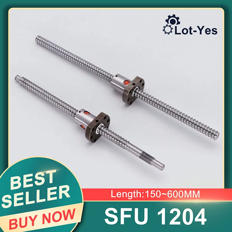 Новый шариковый винт SFU1204 150 200 300 400 500 600 мм с фланцевым роликом одиночная