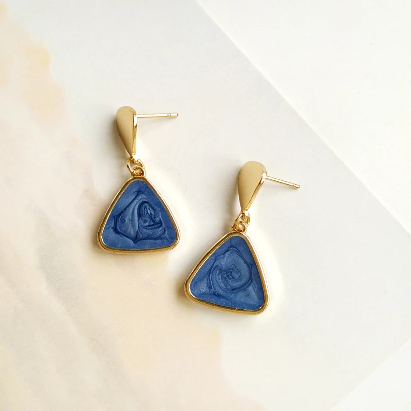 Женские металлические треугольные серьги изящные ювелирные изделия гвоздики